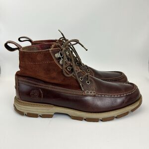 Timberland Pendleton Boots Mens Sz 13 Brown Leather Plaid Lining Hiking 9755R